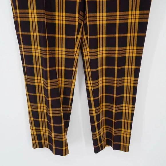 Wilfred Aritzia Darontal Yellow Plaid Pull On Pants Size 6 Academia Preppy - Picture 6 of 13